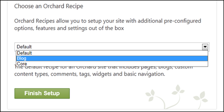 Setup recipes