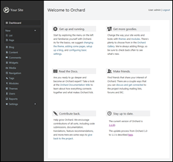 The Orchard 1.1 dashboard