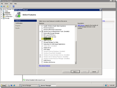 SMTP Server as a Feature!