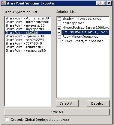 SharePointSolutionExporter