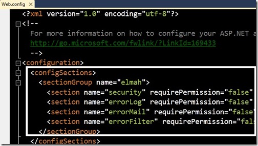 ElMAH configurado en el Web.config