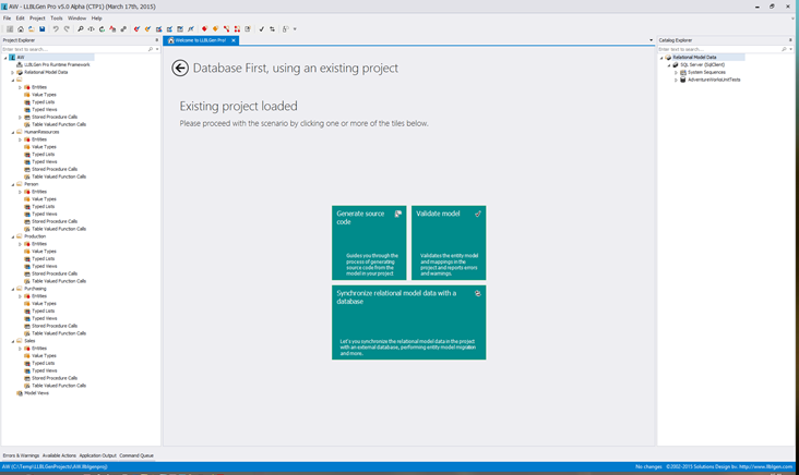 LLBLGenProv5_HomeTab2ScreenShot