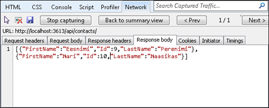Content negotiation: JSON response
