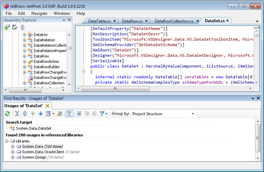 dotPeek: Find usages of class in assemblies
