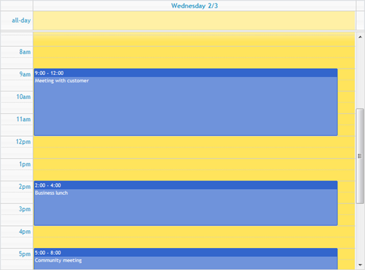 FullCalendar with events