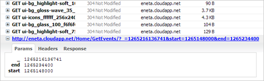 Events reading request of FullCalendar
