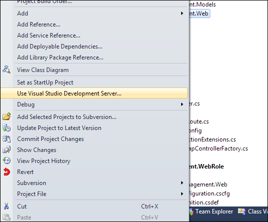 VS2010 & IIS Express: Use Visual Studio Development Server