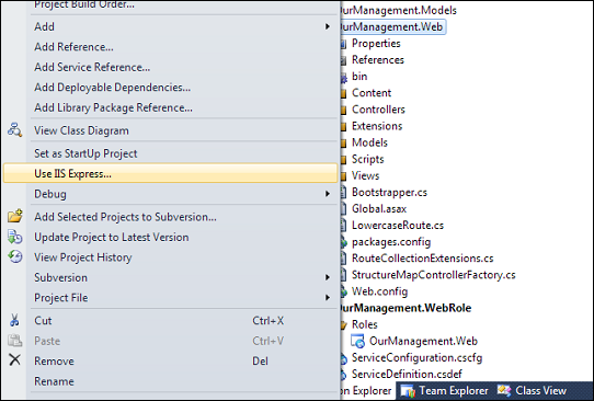 VS2010 & IIS Express: Make web application use IIS Express