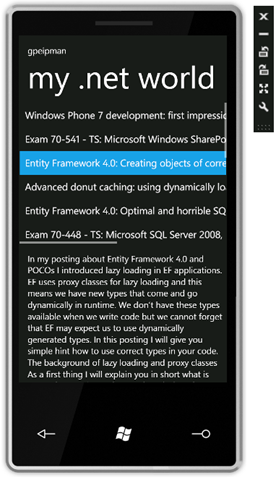 My Windows Phone 7 RSS-reader