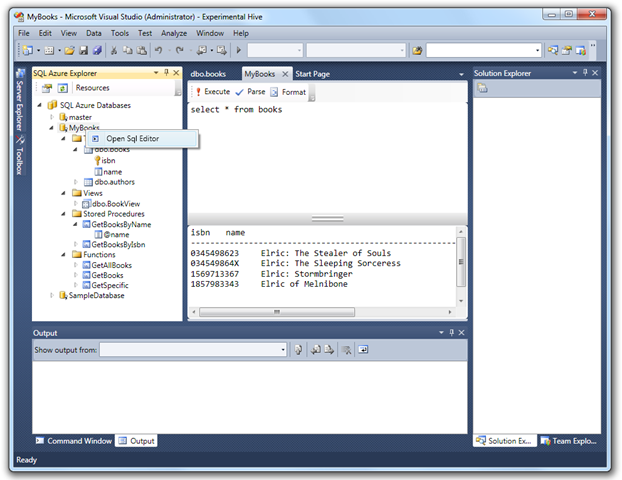 SQL Azure Explorer Addin