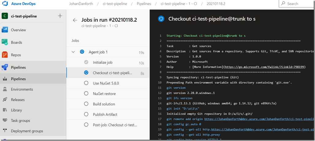 devops ci pipeline agent working 1