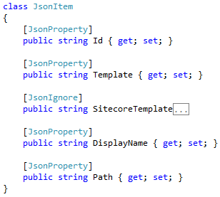 JsonItem class