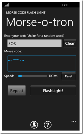 Morse Code WP7 app