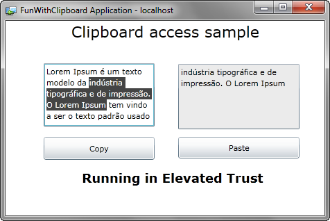 Silverlight clipboard sample