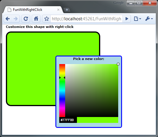 Silverlight 4 right click sample