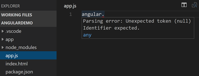 No Angular intellisense out of the box
