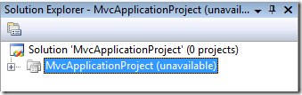 Solution Explorer: Project unavailable