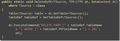 Delete an object without getting it - Linq to Sql