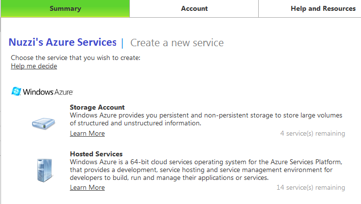 Figure 1.0 - Create Storage Account 