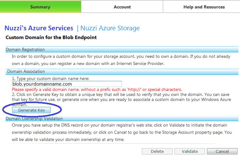 Figure 2.1 - Create the Custom Domain - Domain Association