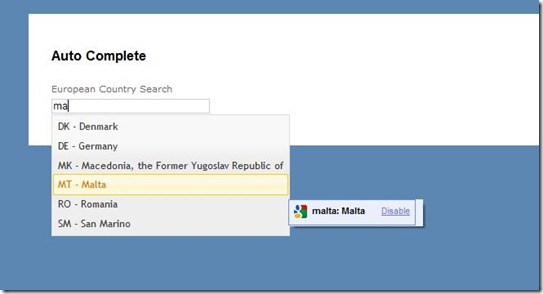 AutoComplete