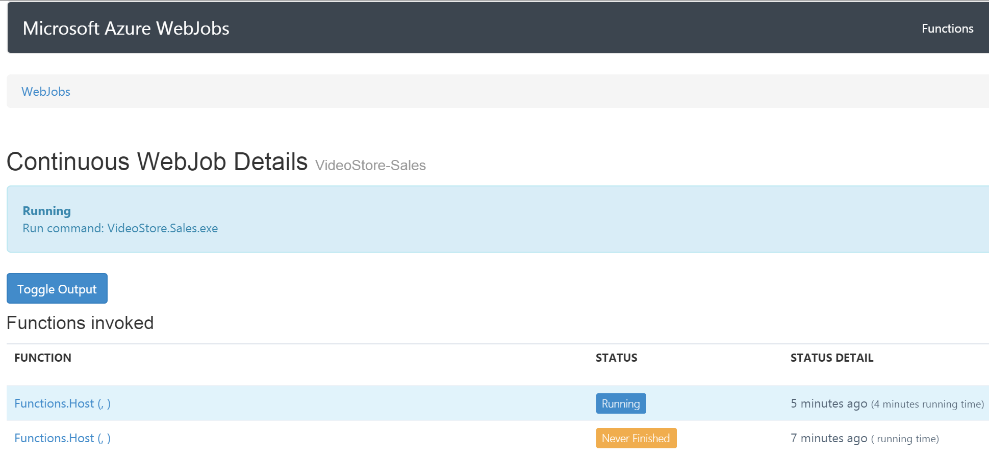 Endpoint host running