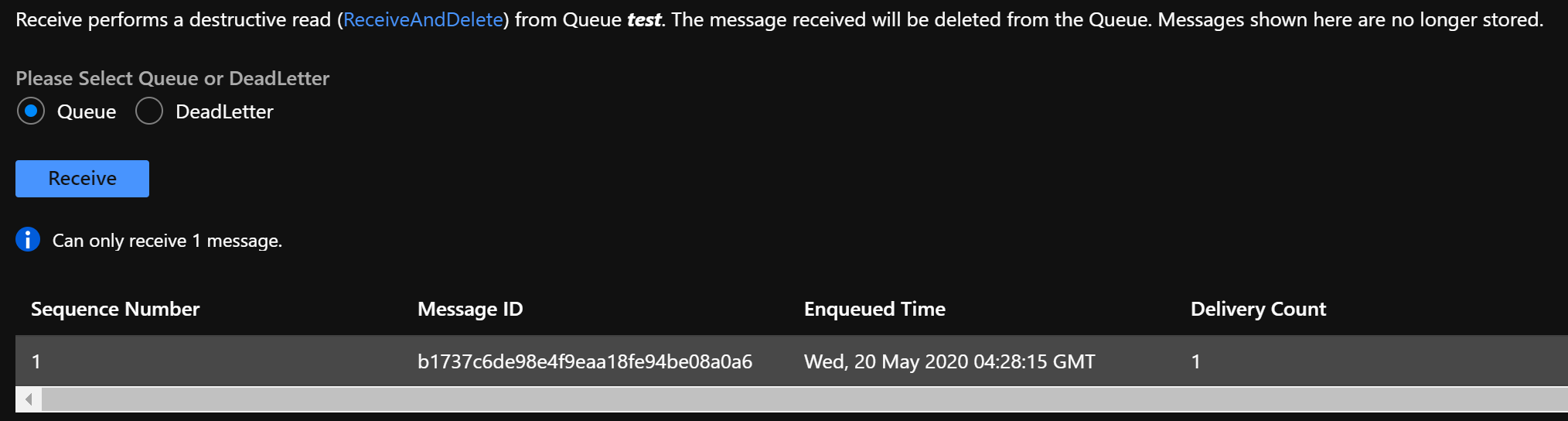 receive a message