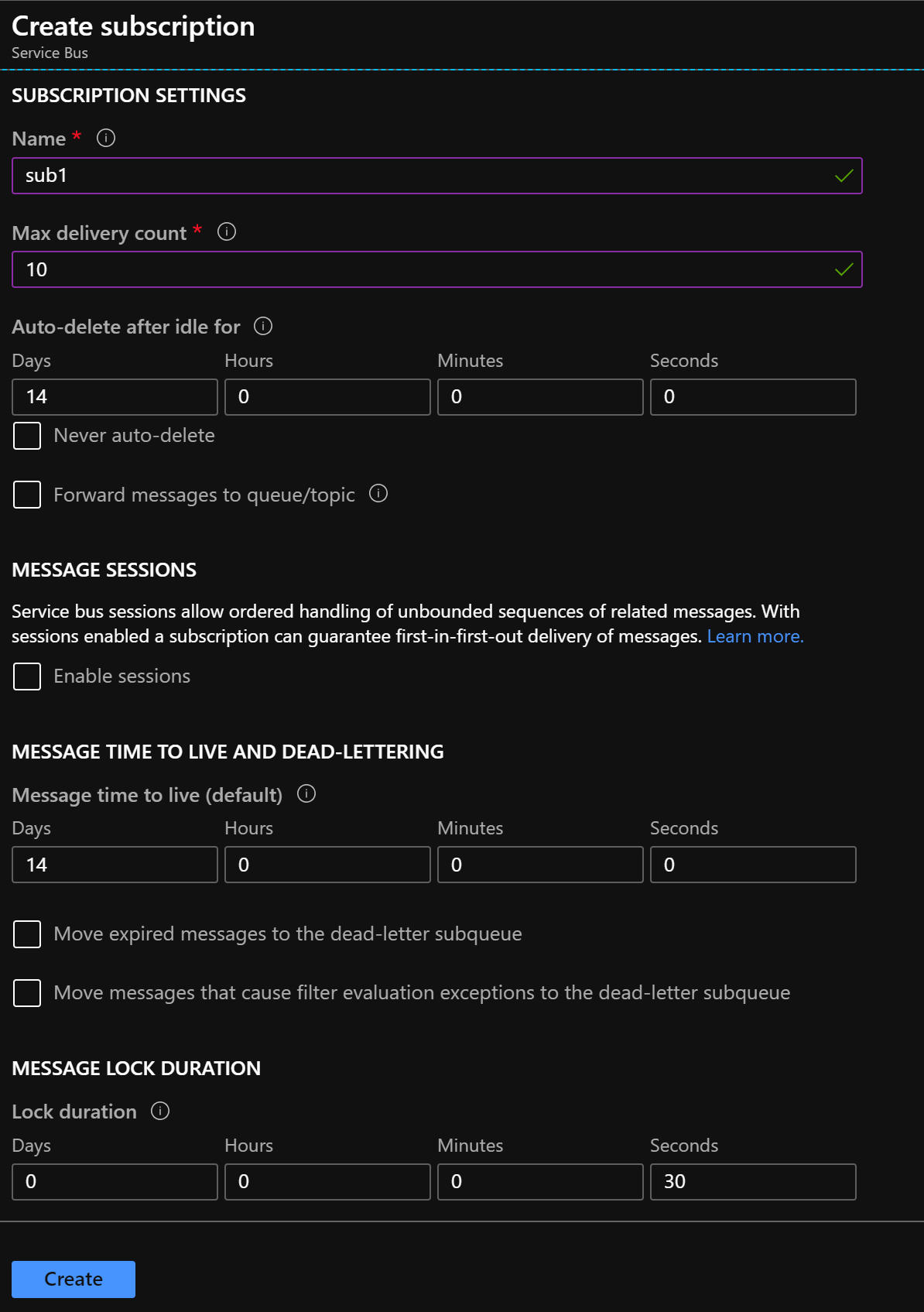 create a subscription