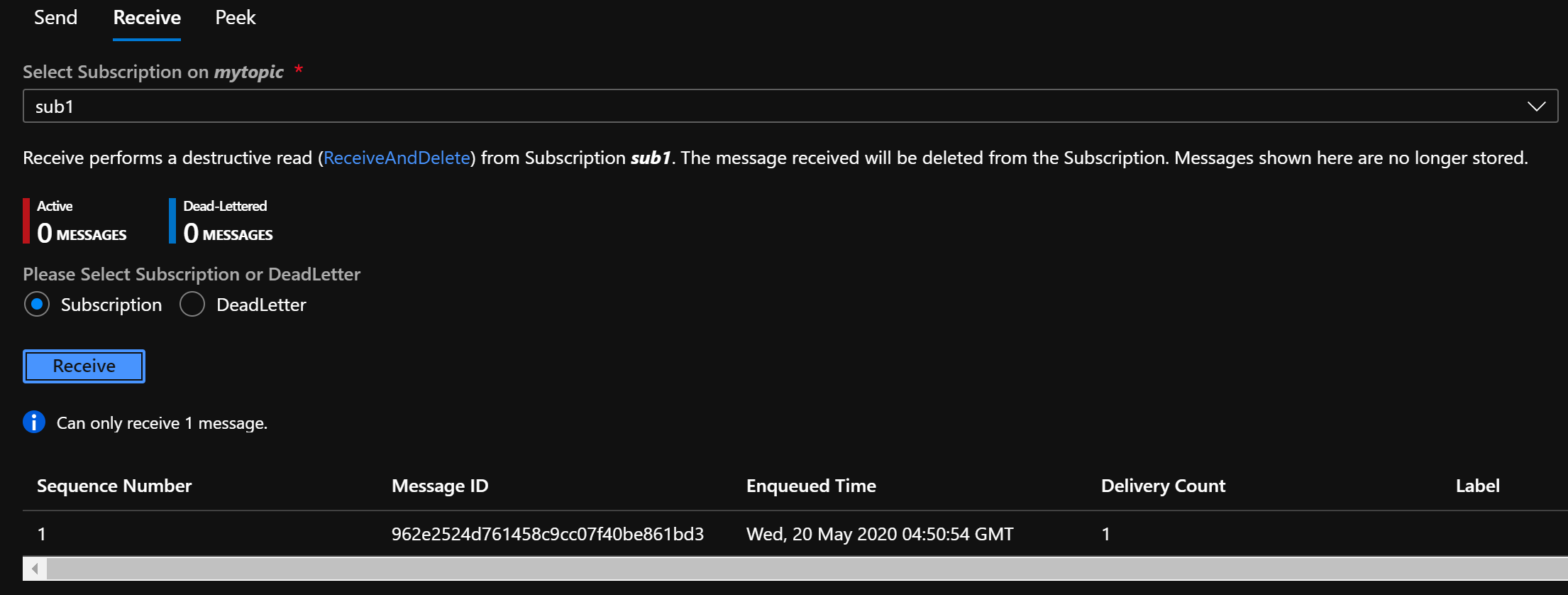 receive a message